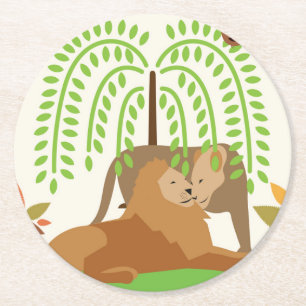 Afrika Runder Pappuntersetzer