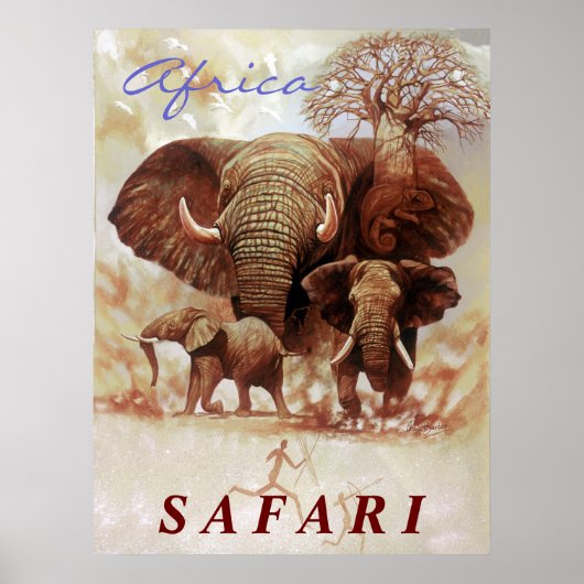 Afrika Safari-Ele-Studie Poster (Vorne)