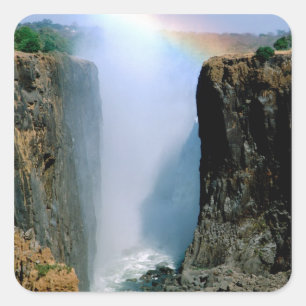Afrika, Sambia, Victoria-Fälle-Nationalpark. Quadratischer Aufkleber