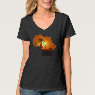 Afrika Savanne Kontinent Löwe Afrikanischer König  T-Shirt