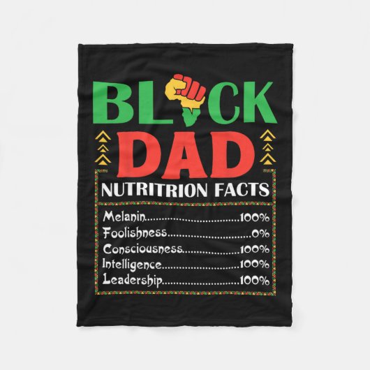 Afrika Schwarzer Vater Nährwertangaben Melanin Bew Fleecedecke (Vorderseite)