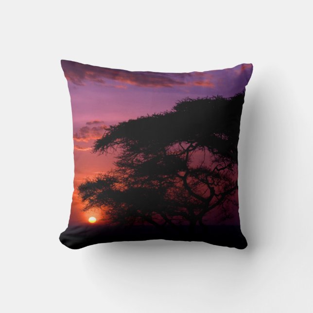 AFRIKA: Serengeti Sunset dekoratives Kissen (Vorderseite)