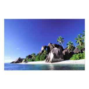 Afrika, Seychellen, La Digue Insel. Granit 3 Fotodruck