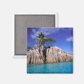 Afrika, Seychellen, La Digue Insel. Granit Magnet (Vorderseite/Rückseite)
