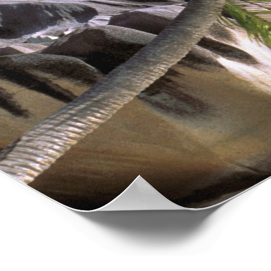 Afrika, Seychellen, La Digue Island. Granit Poster (Ecke)