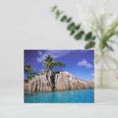 Afrika, Seychellen, La Digue Island. Granit Postkarte (Stehend Vorderseite)