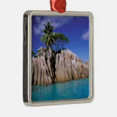 Afrika, Seychellen, La Digue Island. Granit Silbernes Ornament (Rechts)