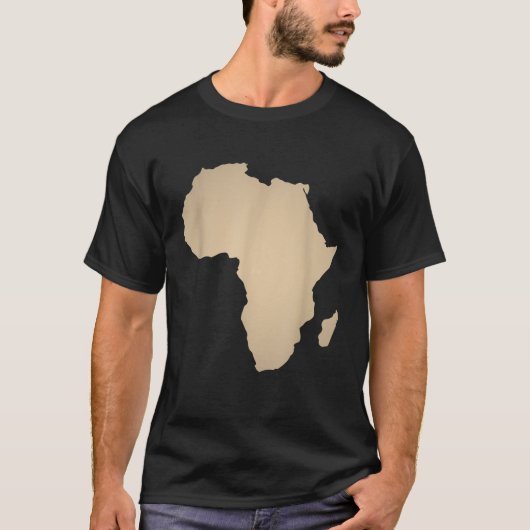 Afrika Shirt Beige Tan Afrikanischer Kontinent Kar (Vorderseite)
