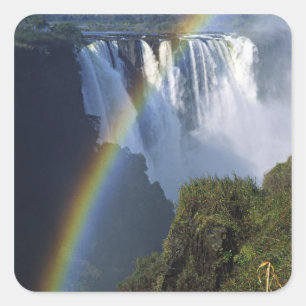 Afrika, Simbabwe, Victoriafälle Quadratischer Aufkleber