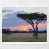 Afrika - Sonnenuntergang 3 Bierflaschenetikett (Einzelnes Label)