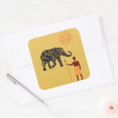 Afrika Sonnenuntergang. Quadratischer Aufkleber (Umschlag)