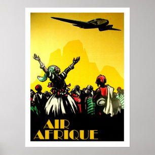 Afrika, Stammesgruß Flugzeug, Jahrtausendreise Poster