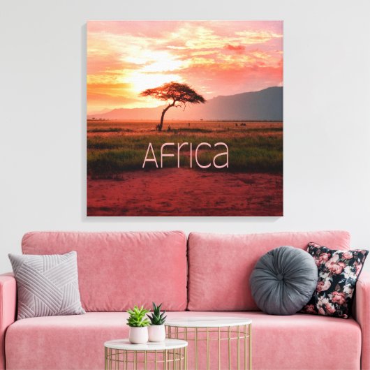 Afrika Sunset African Leinwanddruck (Insitu (Wohnzimmer))