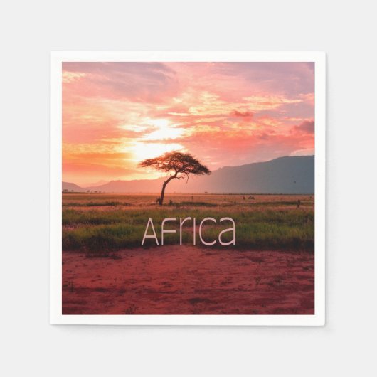 Afrika Sunset African Serviette (Vorderseite)