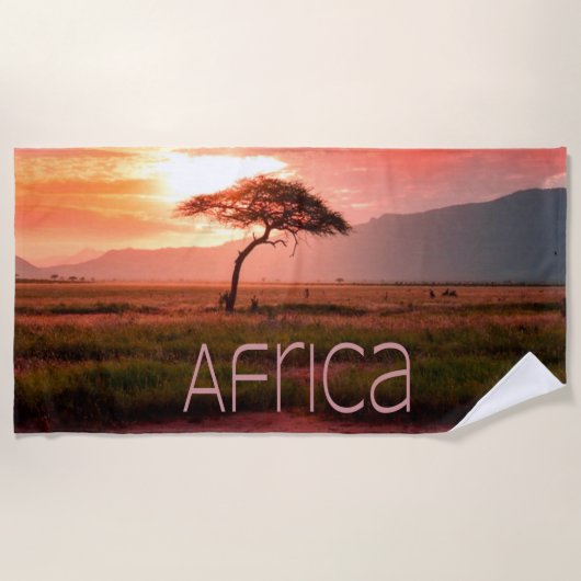 Afrika Sunset African Strandtuch (Vorderseite)