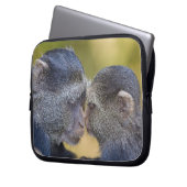 Afrika. Tansania Blauer Affe Mutter mit jungen Laptopschutzhülle (Vorderseite Links)