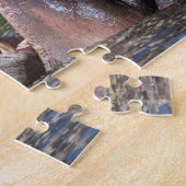 Afrika. Tansania Hippopotamus sparring Puzzle (Seite)