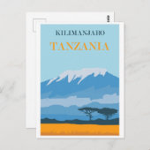 Afrika Tansania Mount Kilimanjaro Vintage Travel Postkarte (Vorne/Hinten)