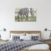 Afrika. Tansania Zebra Mutter und Colt Leinwanddruck (Insitu (Schlafzimmer))
