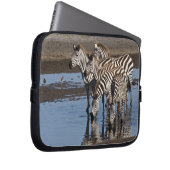 Afrika. Tansania Zebras trinken in Ndutu Laptopschutzhülle (Vorne Rechts)