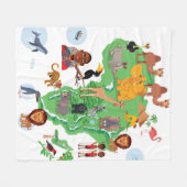 Afrika-Tier-Karte Fleecedecke (Vorderseite (Horizontal))