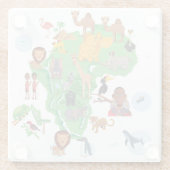 Afrika-Tier-Karte Glasuntersetzer (Rückseite)