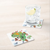 Afrika-Tier-Karte Rechteckiger Pappuntersetzer (Vor Ort)