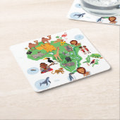 Afrika-Tier-Karte Rechteckiger Pappuntersetzer (angewinkelt)
