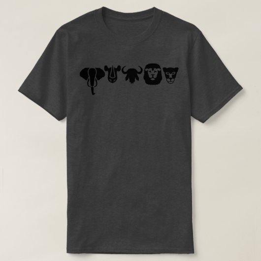 Afrika-Tiere Big Five T-Shirt (Design vorne)