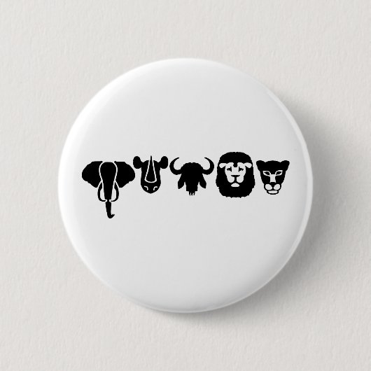 Afrika-Tiere große fünf Button (Vorderseite)