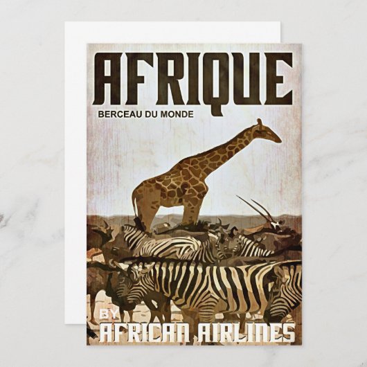 Afrika Tourismus-Poster Einladung (Vorne/Hinten)