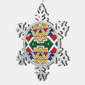 Afrika: Traditionskultur - Nahtloses Muster Schneeflocken Zinn-Ornament (Rechts)