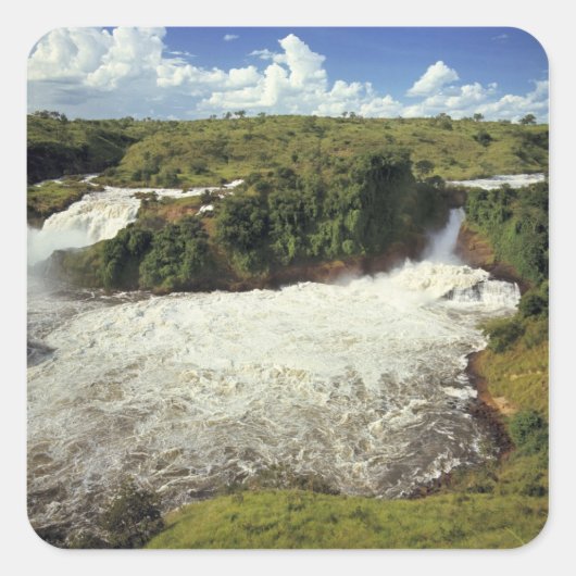 Afrika, Uganda, Murchison Falls NP. Der schaumige Quadratischer Aufkleber (Vorderseite)