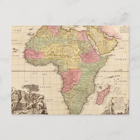 Afrika um 1725 postkarte (Vorderseite)