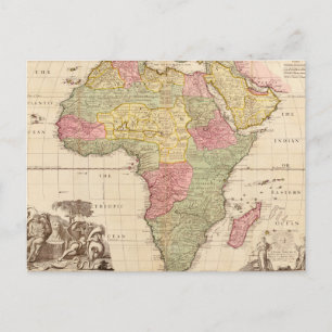Afrika um 1725 postkarte