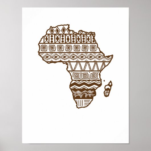 Afrika Umriss Karte Muster KHK Karte Poster (Vorne)