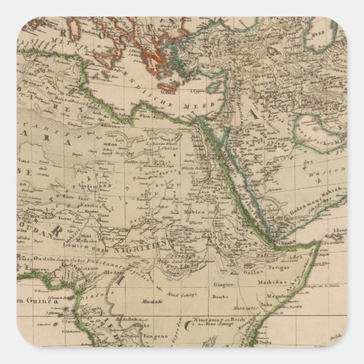 Afrika und Asien Quadratischer Aufkleber (Vorderseite)