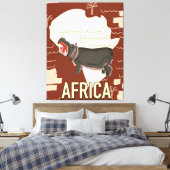 Afrika Vintage Reiseplakat. Leinwanddruck (Insitu (Schlafzimmer))