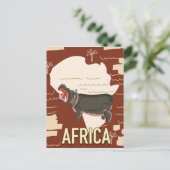 Afrika Vintage Reiseplakat. Postkarte (Stehend Vorderseite)