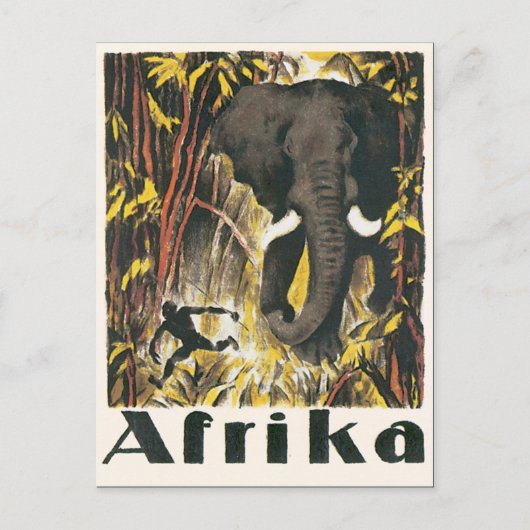 Afrika Vintage Reiseposter Postkarte (Vorderseite)