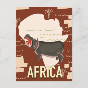 Afrika Vintage-Reiseposter. Postkarte