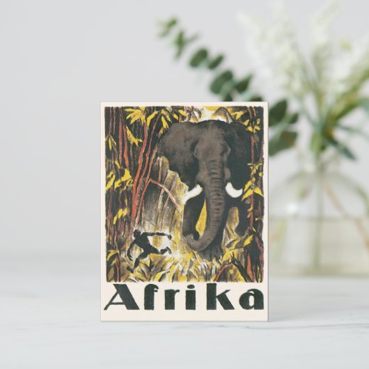 Afrika Vintage Travel Poster Postkarte (Stehend Vorderseite)