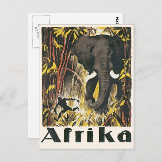 Afrika Vintage Travel Poster Postkarte (Vorne/Hinten)