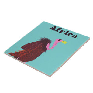 Afrika Vulkan Vintages Flugplakat Fliese