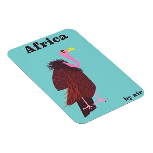 Afrika Vulkan Vintages Flugplakat Magnet (Rechte Seite)
