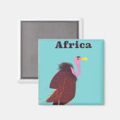 Afrika Vulkan Vintages Flugplakat Magnet (Vorderseite/Rückseite)