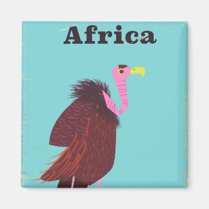 Afrika Vulkan Vintages Flugplakat Magnet