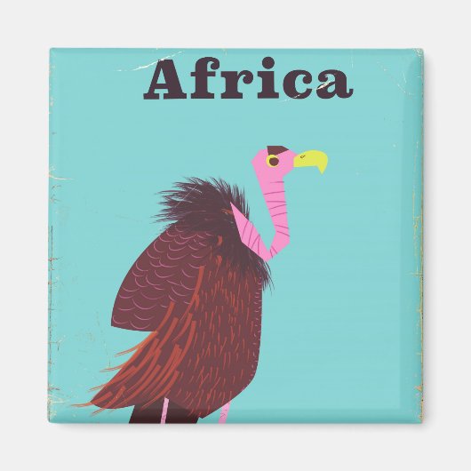 Afrika Vulkan Vintages Flugplakat Magnet (Vorne)