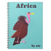 Afrika Vulkan Vintages Flugplakat Notizblock (Vorderseite)