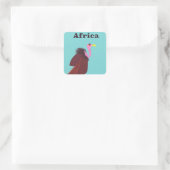 Afrika Vulkan Vintages Flugplakat Quadratischer Aufkleber (Tasche)